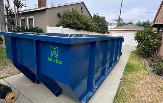 15 cubic yard dumpster for garage cleanup