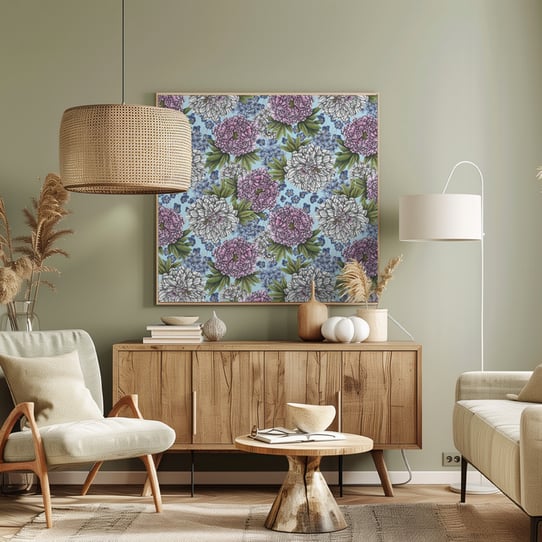 Floral Pattern Wall Art in a Living Room