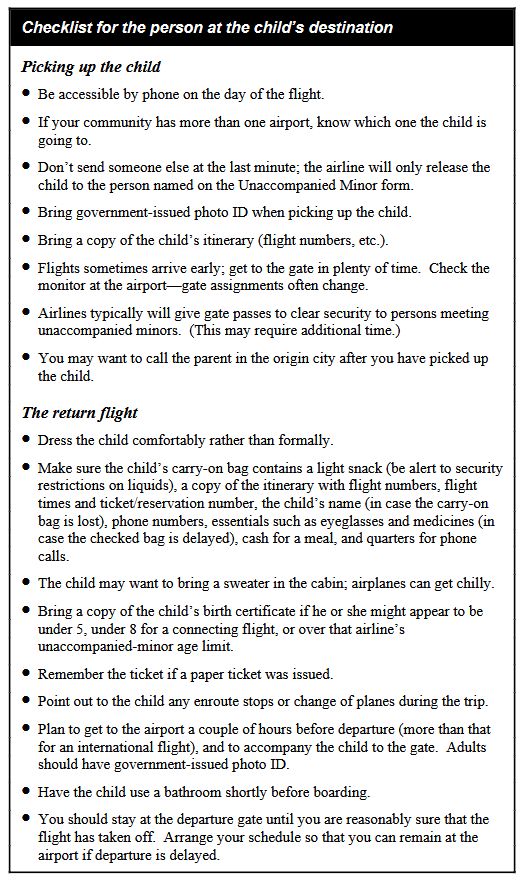 Rules of Air Travel by Unaccompanied Minors (Children Traveling Alone by Air)