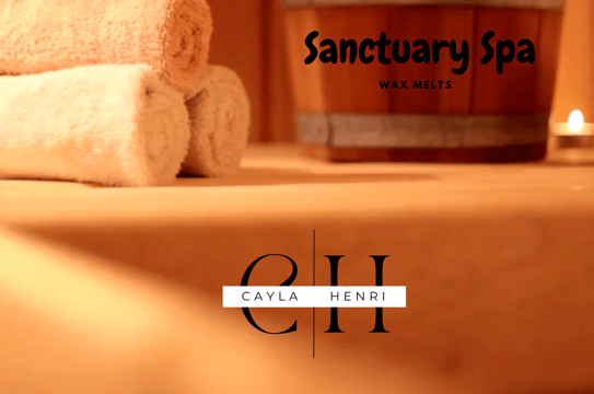 Cayla Henri Wax Melts: Towels and towels are on a table in a wooden bucket