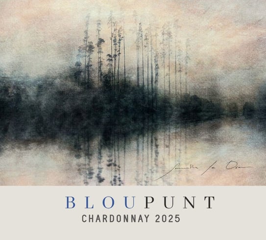 Divine Harmony by Samantha Lee Osner – featured on Blou Punt Chardonnay 2025 art label.