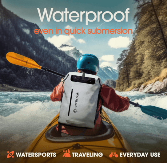 Earth Pak Waterproof Tech Backpack, perfect for protecting gear during outdoor adventures