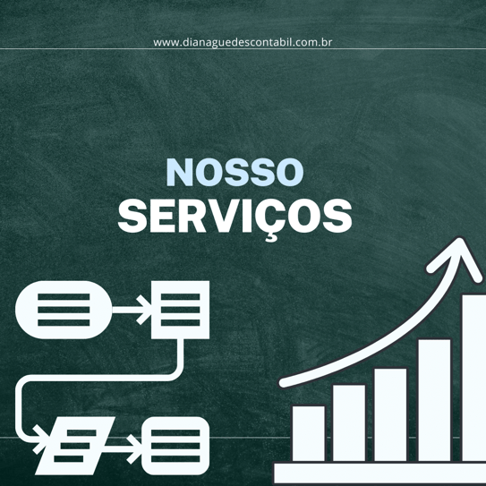 Frase nosso Serviços abaixo fluxo grama e Grafico representando a contabilidade