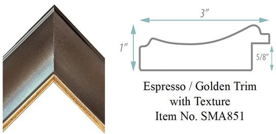 Espresso / Golden Trim with Texture Picture Frame Item No. SMA851