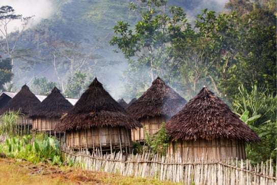 Casas tradicionales en Papúa Nueva Guinea