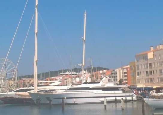 Large 'millionaires' yachts' , Centre Port, Cap d'Agde.