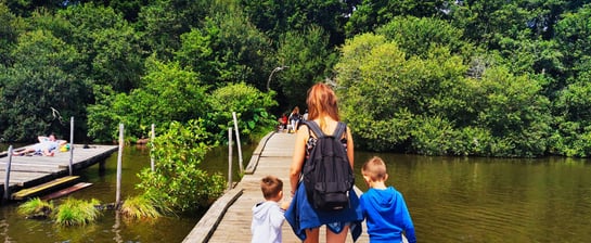 étang dans les landes avec les enfants