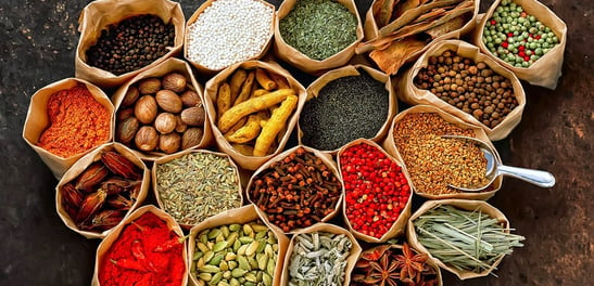 a bunch of different types of spices and spices