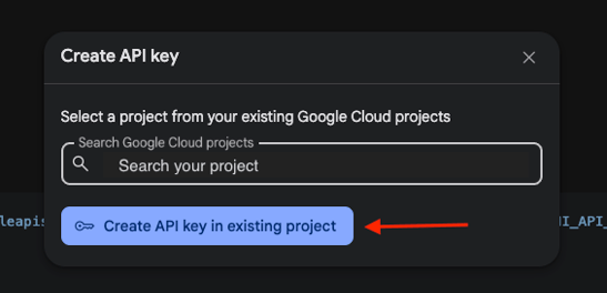Google AI Studio Search Project