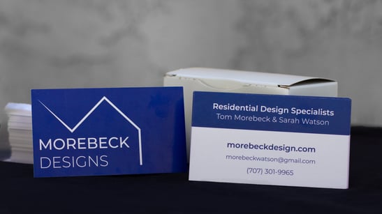 Showcase of business card prints