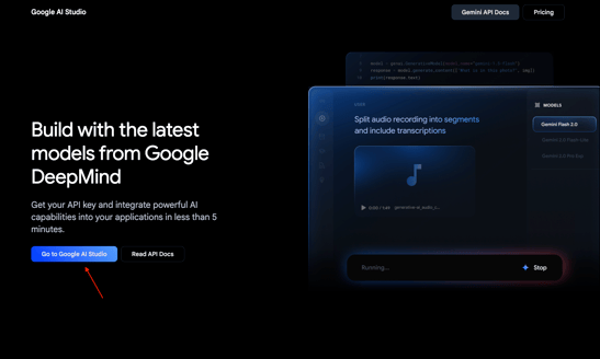 Google AI Studio Website