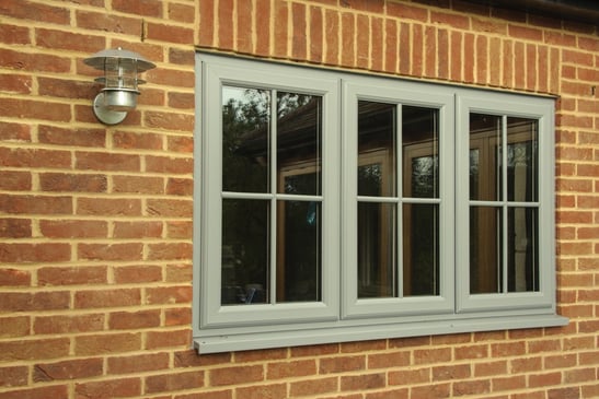 UPVC window in sage green and Astragal bars