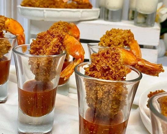 a table with a variety of food items on it