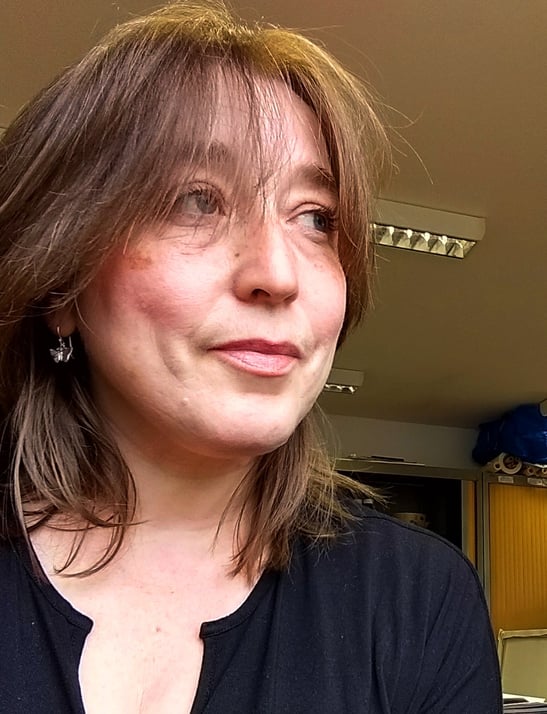A colour image - headshot - of the artist, Christine Gallagher.