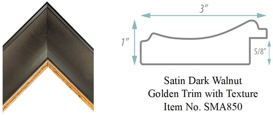 Satin Dark Walnut Golden Trim with Texture Picture Frame Item No. SMA850