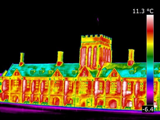 a thermal image of a building