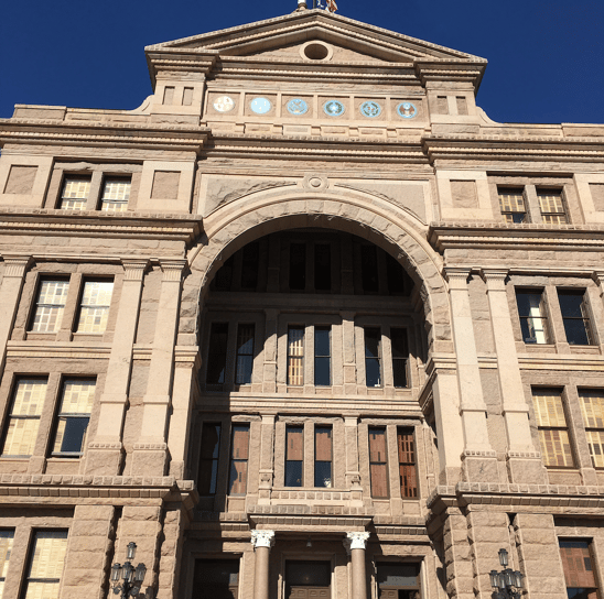 A view of the South entrance to the Texas State Capitol.
