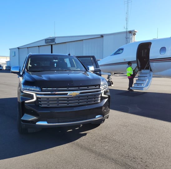 Black car service at JAX airport FBO pick up