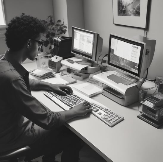 Medical professionals in surgical attire are gathered around an operating table in a hospital operating room. The room is equipped with medical instruments and equipment, including a computer monitor, surgical tools on a tray, and overhead lights.