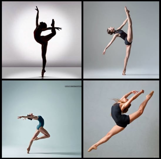 A group of Elegant gymnasts performing nice balances