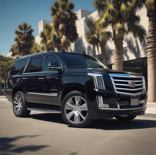 A luxury van with its side door open, revealing a well-appointed interior. The seating is covered with a combination of brown and beige leather, featuring a sophisticated design. Ambient lighting is visible on the ceiling, and multiple large windows allow for natural light.