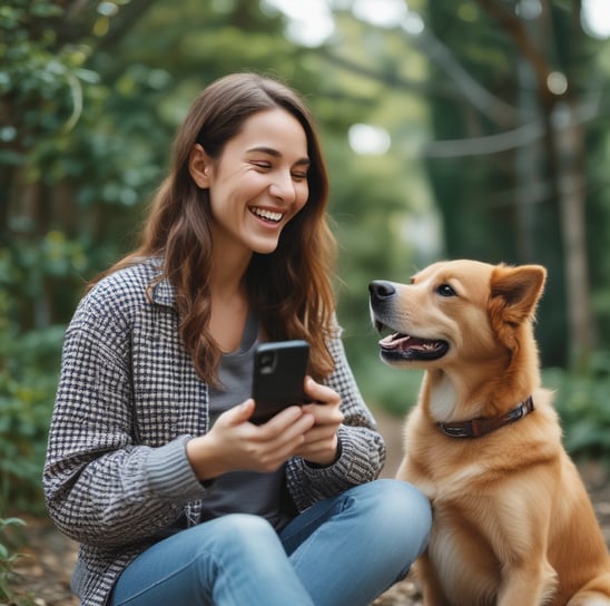 A black and white sign with text warning about pet waste transmitting disease. It instructs pet owners to leash and clean up after their pets. The sign features an illustration of a person walking a dog. It is mounted on a post surrounded by trees.