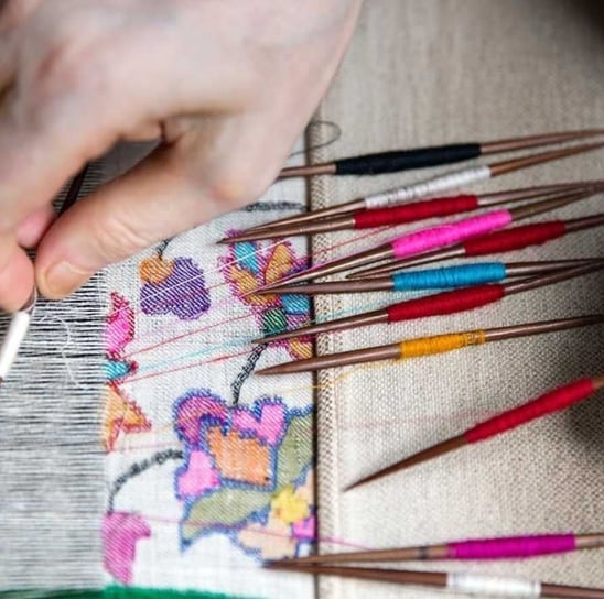 Pashmina kani shawl weaving in kashmir.