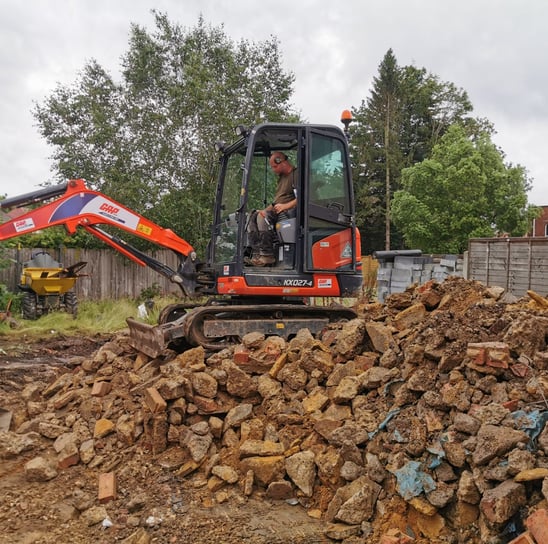 Groundwork contractor working on commercial project