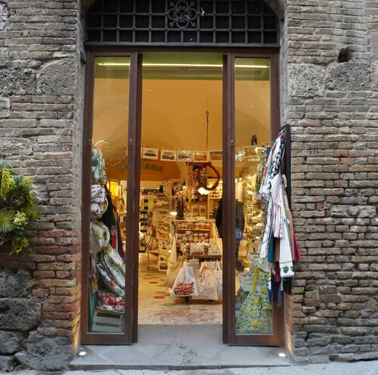 Facciata Negozio Souvenir Ma Si Toscana Tipico Toscano San Gimignano