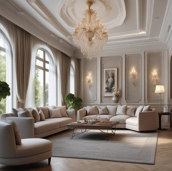 The image depicts an unfinished interior space with exposed brick walls and a concrete floor. Construction materials such as wooden boards, buckets, and other building supplies are scattered around the room. There is a partially opened doorway leading to another room, highlighting the ongoing renovation process.