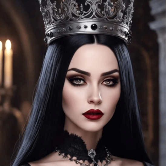 a woman with a crown crown and a crown tiable