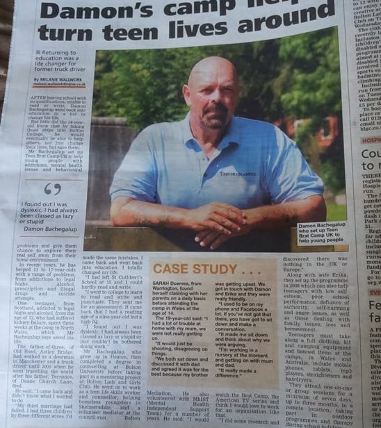 teencampsuk newspaper story teen camps