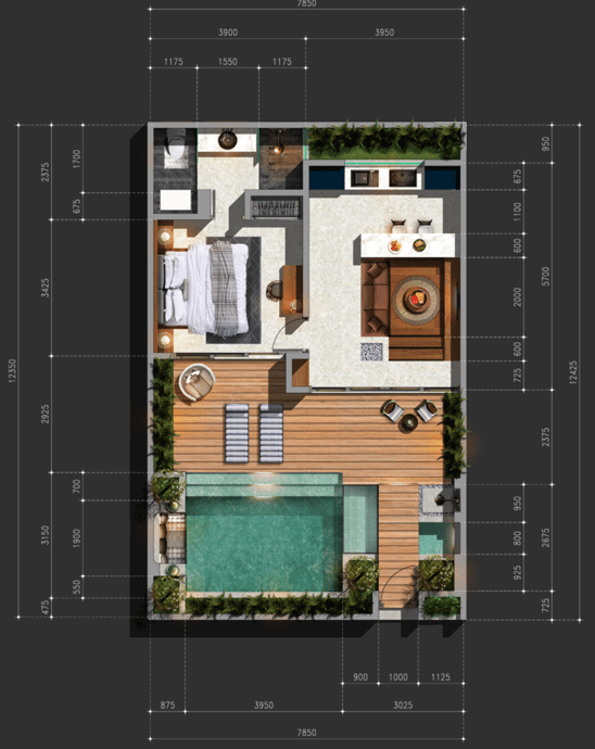Villa Oraya floor plan — efficient and elegant layout designed for comfort, functionality,
