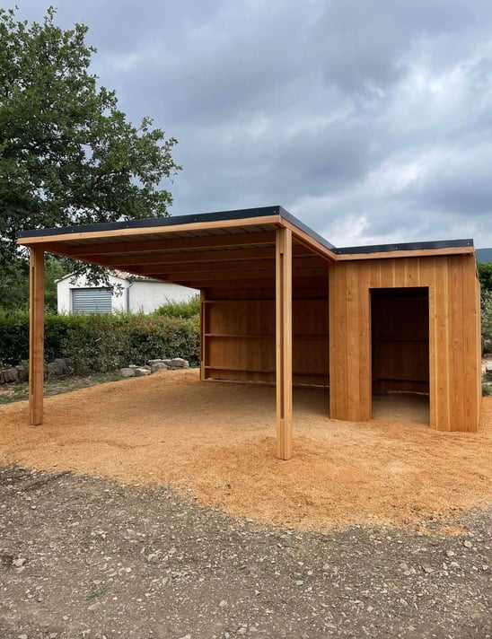 Carport en bois 1 place + abri en bois à POMPIGNAN