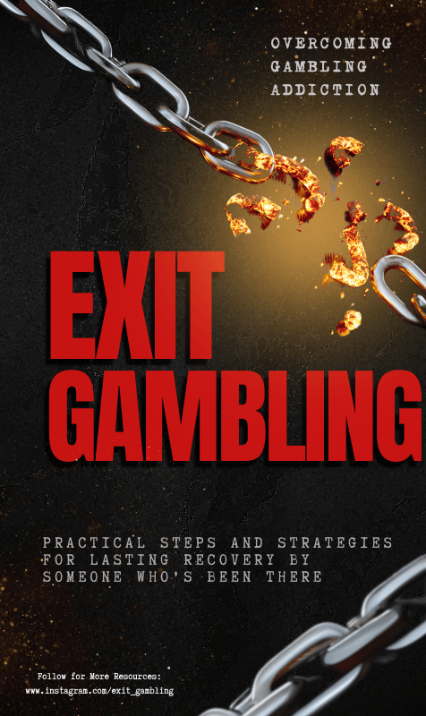 Cover image of an eBook on overcoming gambling addiction, with motivational quotes and strategies to