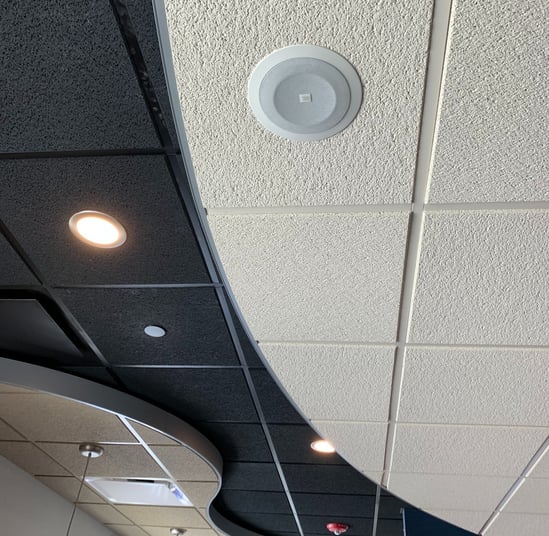 Indoor ceiling flush speaker installation