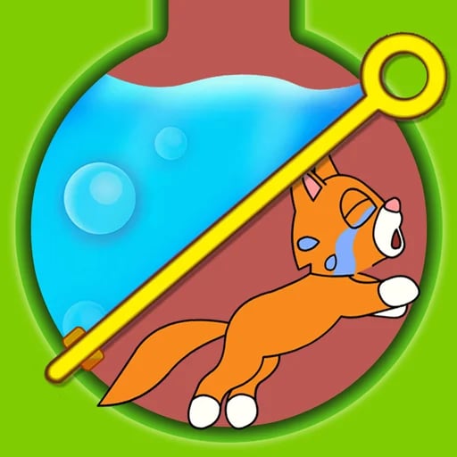 Save the Kitten - A kitten bouncing on a trampoline to safety in Save the Kitten.