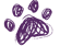 a dog paw print in purple on Augusta, GA, Clip and Grind Website