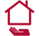 a hand holding a house with a hand holding a house