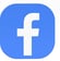 a facebook logo on a blue and white background
