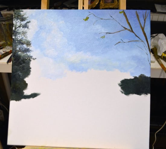 a painting of a painting of a tree