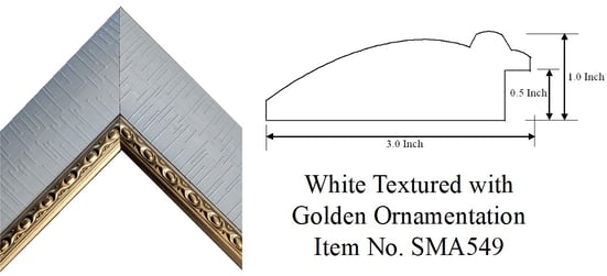 White Textured with Golden Ornamentation Picture Frame