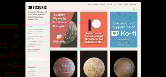Site internet 3D Textures
