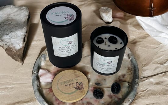 Bougie purification tourmaline parfum sauge 