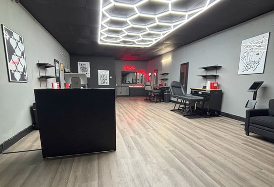 Tattoo main lobby with multiple spaces for each client