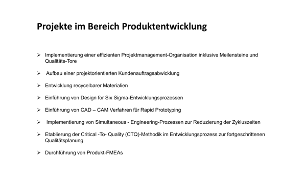 Expertenwissen im Bereich  Produktentwicklung