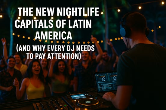a dj mixing music in front of a crowd