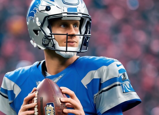 Jared Goff Holding a Football