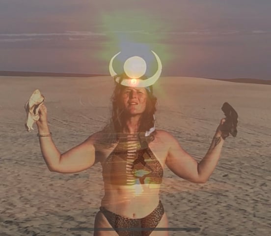 The Oneironaut (video still), self portrait. 2023