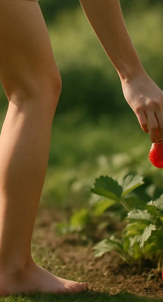 cueillette des fraises pour la journée mondiale du jardinage nu
